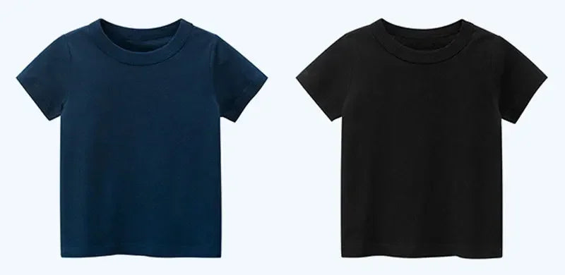 Kids Plain T Shirt Tops for Child Boys Girls Baby pure color Blank  Clothes White Black Children Summer Tees 1-16 Years