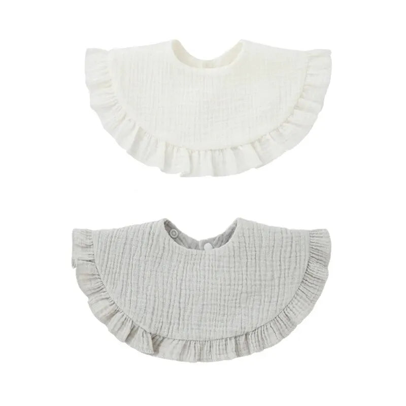 2pcs Baby Burp Cloths Lace Bibs Soft Cotton Adjustable Bib Newborn Stuff Toddler Burp Cloths Kids Feeding Saliva Towel
