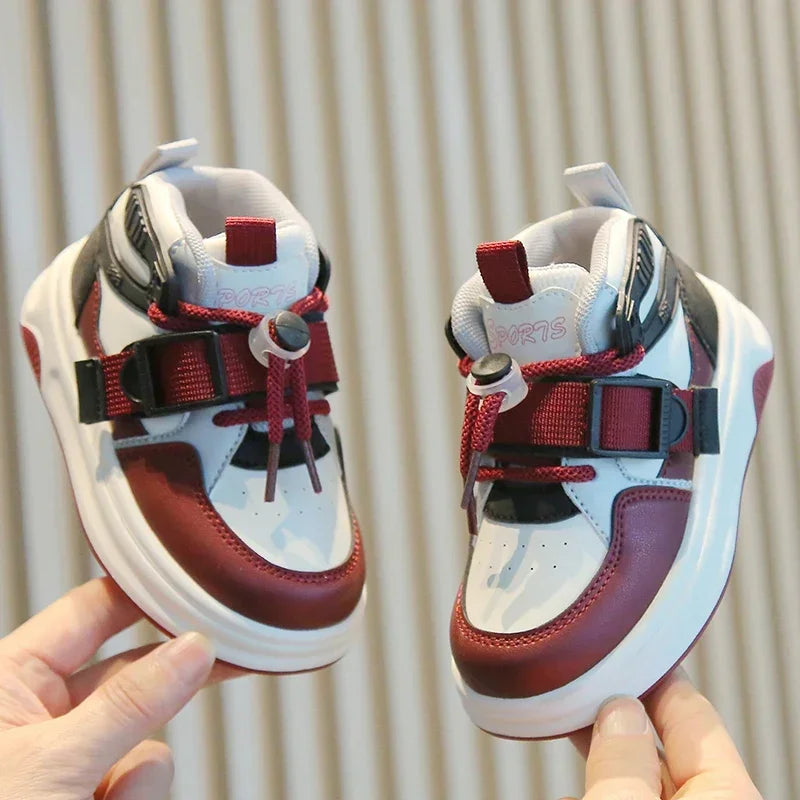 Kid Sneakers School High-top Causal Sports Shoes for Boy Non-slip Spring Autumn Children Fashion Girls Chunky Basketball Shoes