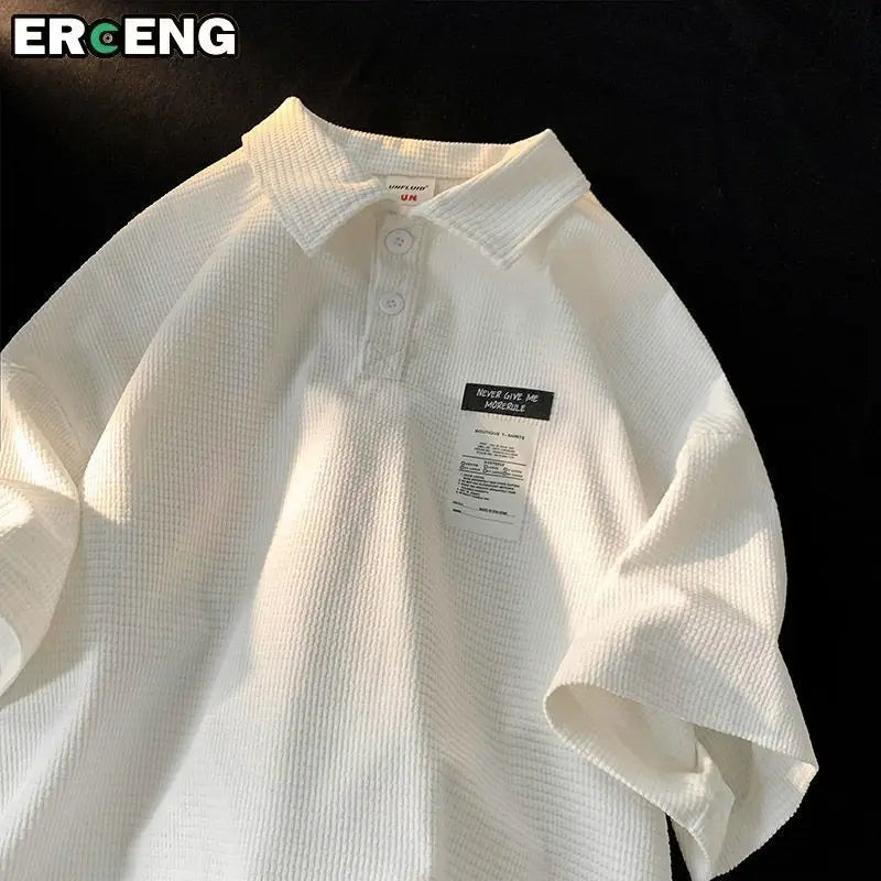 Polo Shirt Short Sleeve Men's Summer American Style Loose Couple T-shirt Japanese Trendy Brand Half Sleeve