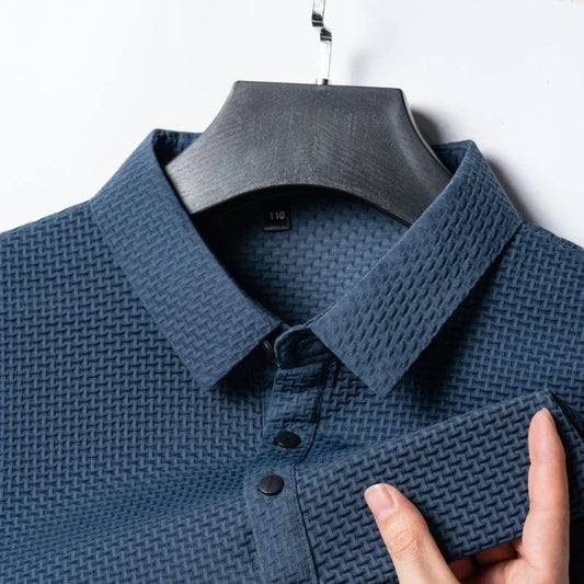 Summer Short Sleeve Polo Shirts Men Turn-Down Collar Anti-Wrinkle Solid Polos Tops Breathable Male Business Casual Tees Tshirts