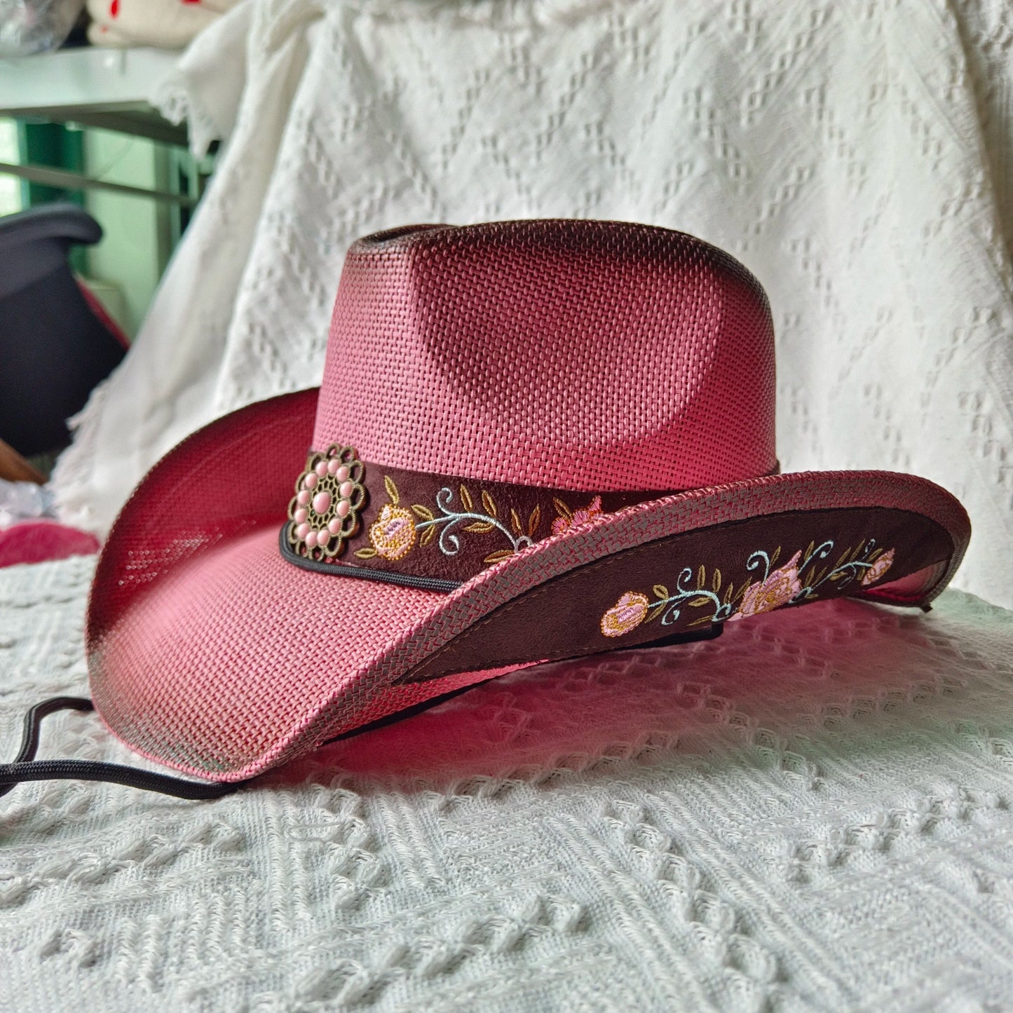 hats straw cowgirl western hat  mexican hat  retro curling hat western cowboy hat outdoor riding hat travel sports hat