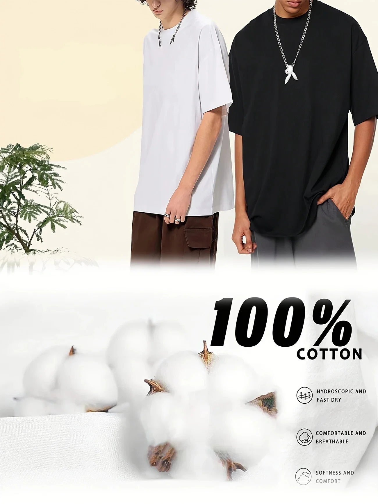 Men's T-shirt High Quality 100% Cotton Short Sleeve Tops Spring Summer Urban Causal Fashion Tees Home Outdoor Comfort Tee Shirts
