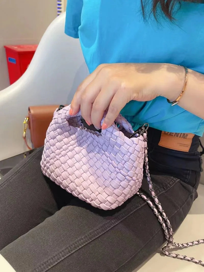 Hanrted Woven  Buet Bag Women's Crossbody Handbag Handheld Basket Bag Sli American Retro Sle Daily Use