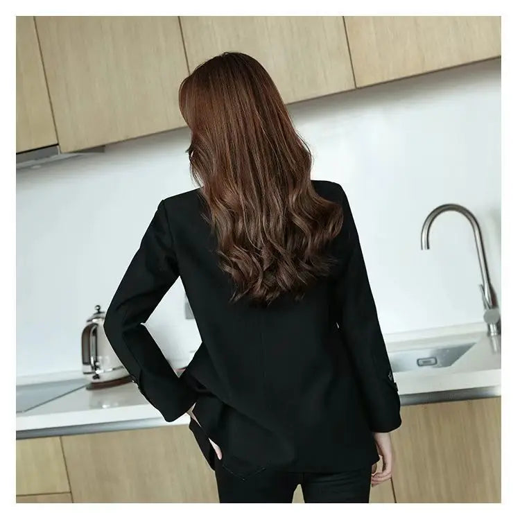 Tailored Coat Women Single Breasted Jackets Blazer Solid Long Sleeve Turn Down Collar Elegant Coats Office Lady Simple