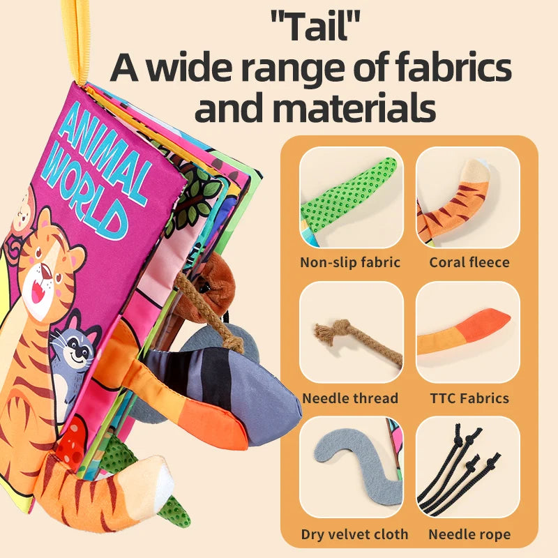Baby Cloth Book 6 Pages 0-3 Year Old Early Education Parent-child Interaction Baby Toys For 0-3 Year Old Newborn Gifts