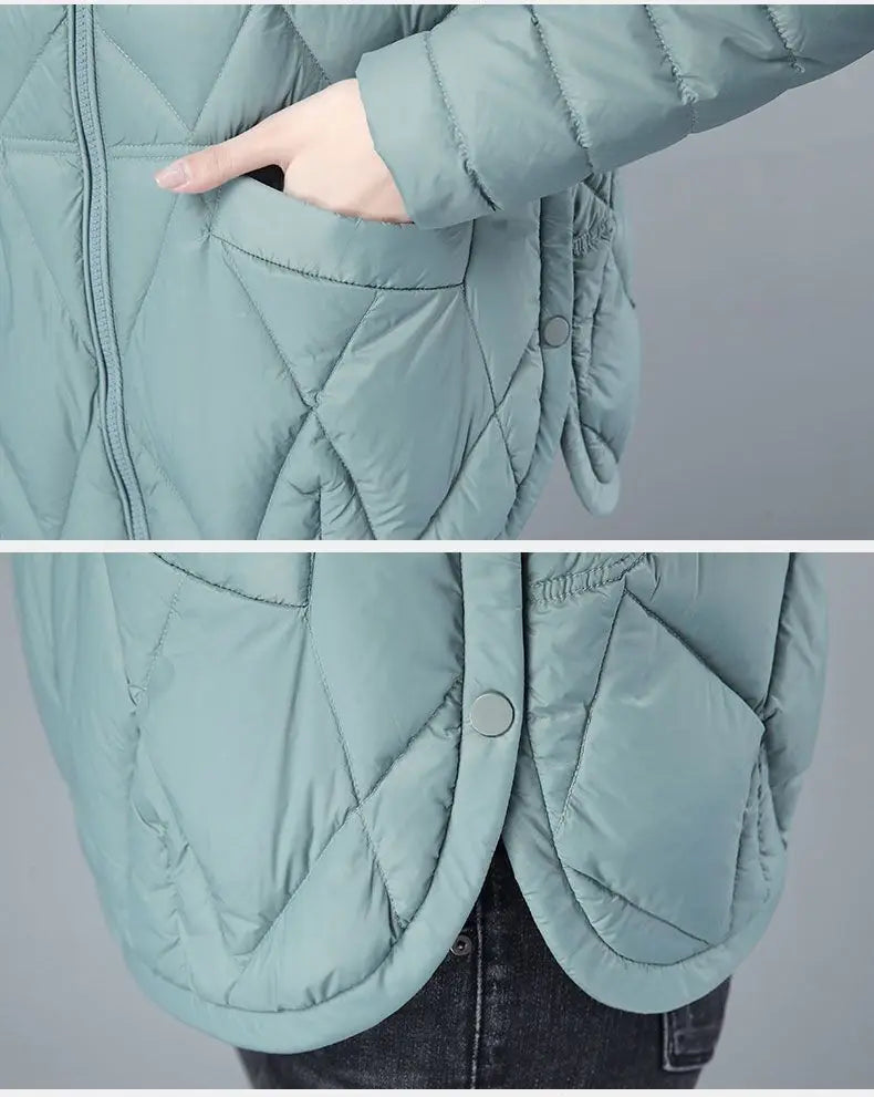 Women's Loose Casual Winter Padded Coat, Lightweight, Short Down, Cotton Jacket, Female, New Fashion, Large Size, Autumn, 2024