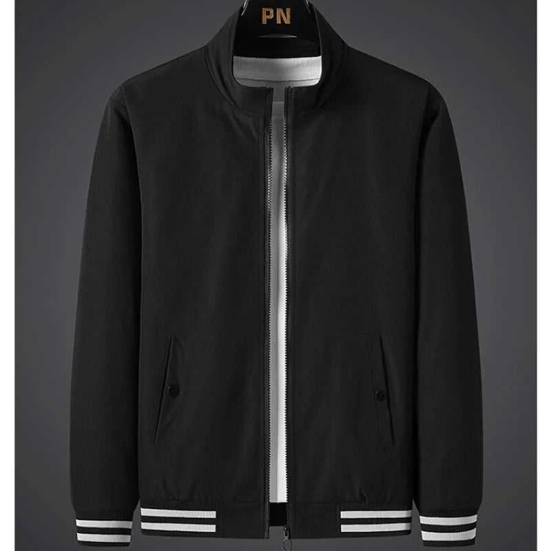 Men's Jacket Spring and Autumn New Korean Edition Fashionable Simple Stand up Collar Versatile Casual Trendy Solid Color Jacket