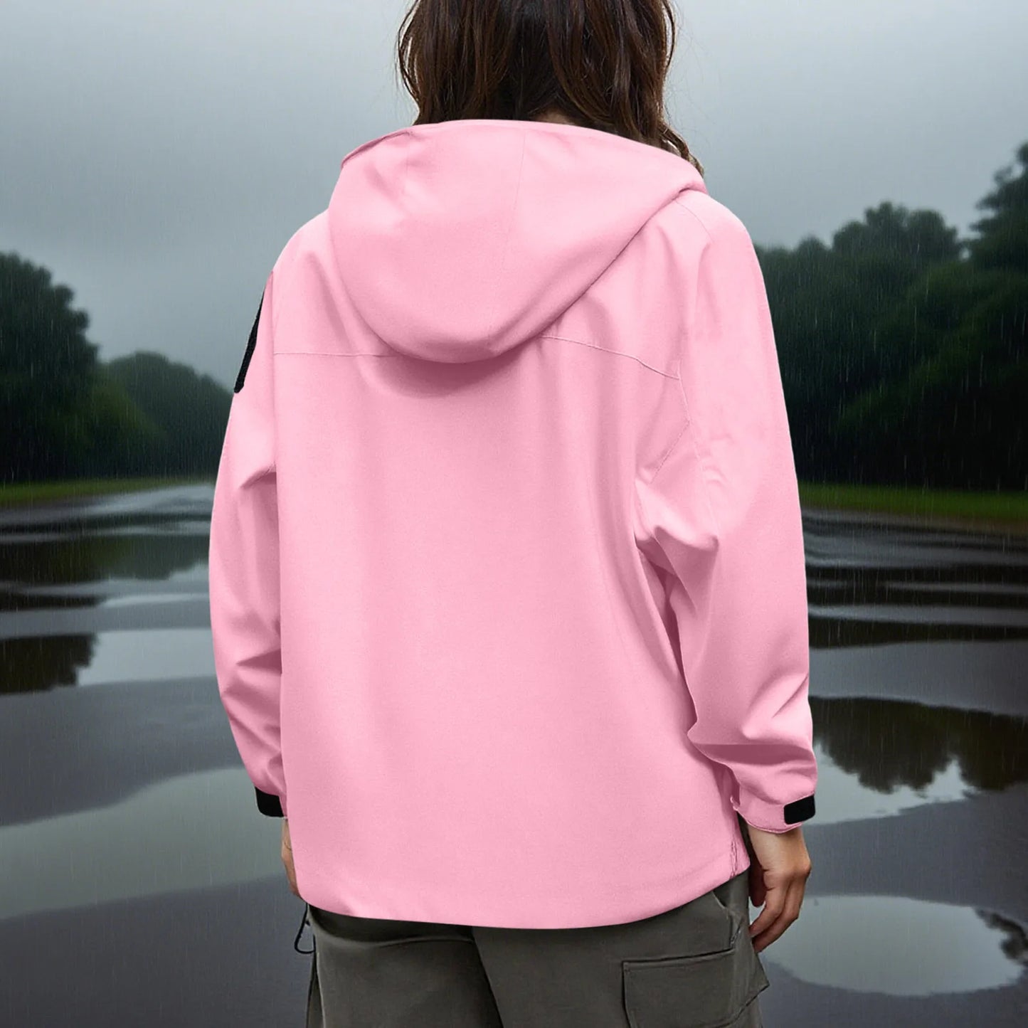 Women'S Tops Hooded Windbreaker Women'S Jacket Waterproof Coat Outdoor Travel Contrast Functional Style Solid Color Adventure