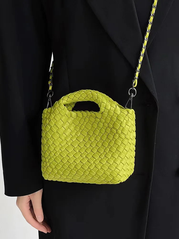 Hanrted Woven  Buet Bag Women's Crossbody Handbag Handheld Basket Bag Sli American Retro Sle Daily Use
