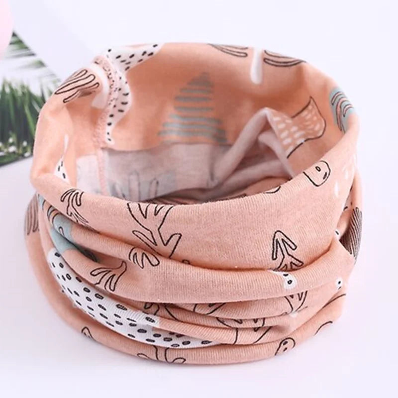 New Autumn Winter Girls 100% Cotton Scarf Children Scarf Bibs LIC Boys Girls O Ring Scarf Lovely Kids Collar Children Bufandas