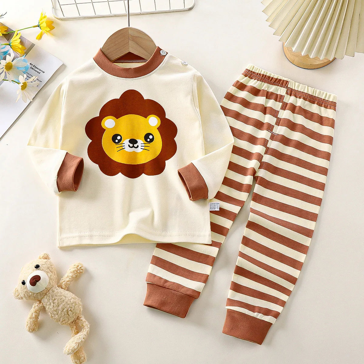 Pajama Sets for Children Loungewear Long Sleeve Kid Boy Girl Clothes Cute Deisgn Lightweight Comfortable Fabric Sleepwear Outfit
