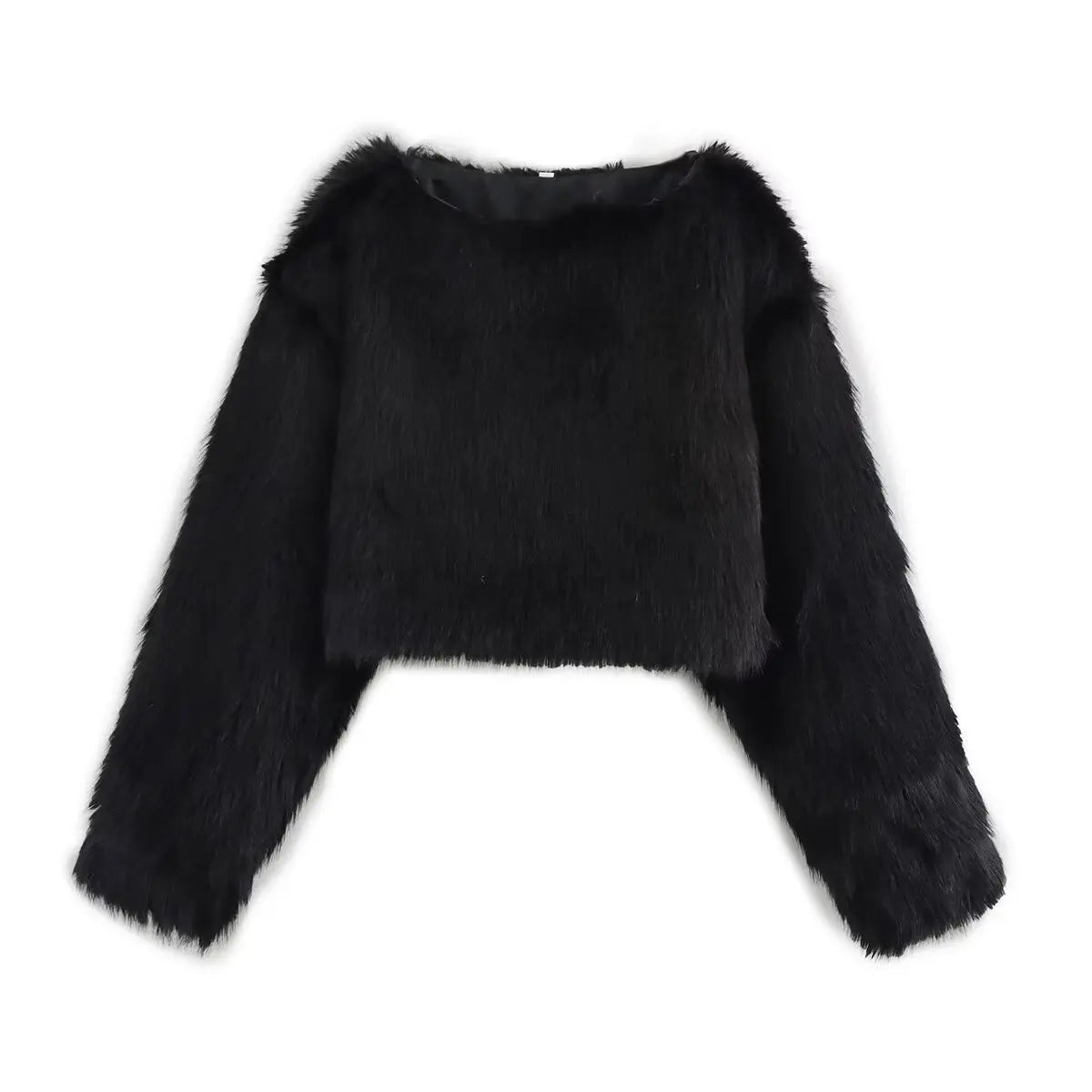 ZEVITY Women Fashion 4 Colors O Neck Long Sleeve Casual Fur Pullover Jacket Female Outerwear Chic Autumn Winter Coat Tops CT7356