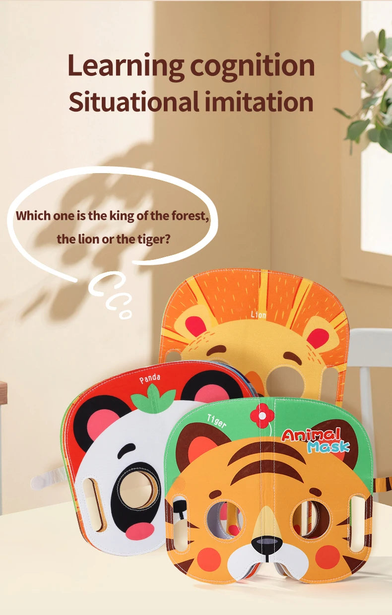 Kids Cloth Book Mask Cloth Book Animal Theme Cute Modeling Baby Toy Character Fun Party Game Birthday Festival Gift