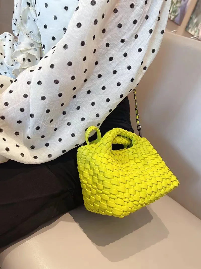 Hanrted Woven  Buet Bag Women's Crossbody Handbag Handheld Basket Bag Sli American Retro Sle Daily Use