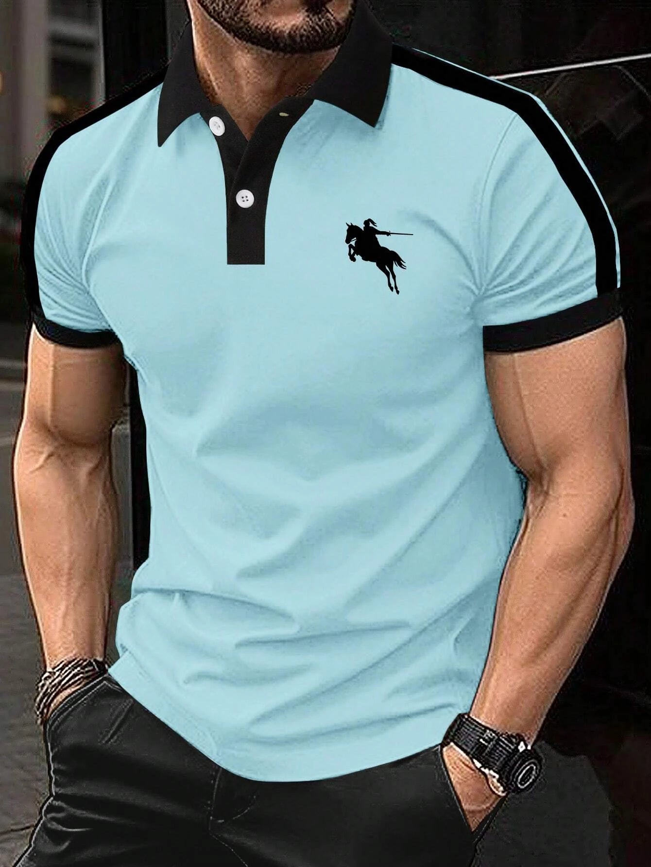 polo shirt man Print Polo TShirt For Men Fashion Lapel Button Tops Business Casual Short Sleeve T-Shirts Golf polo shirts herren