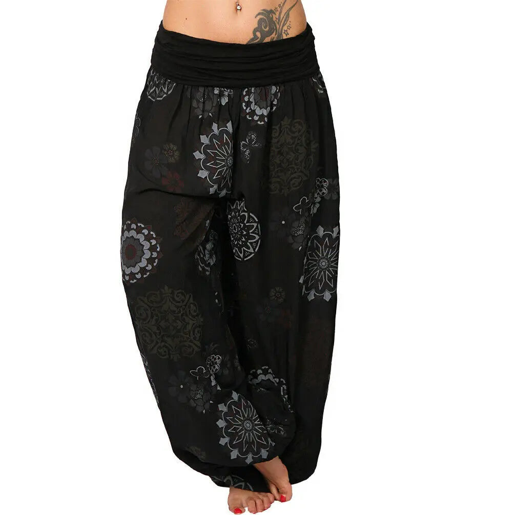 Women's Clothing Haren Pants New Digital Print Long Wide Leg Pants Retro Casual Pants Vacation Style Party Outfit