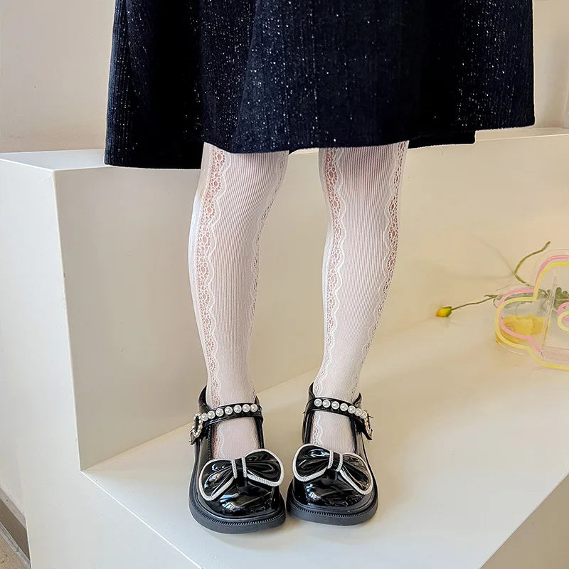 Girls Tights Princess Fishnet Cotton Baby Girl's One-Piece Pantyhose Baby Spring Summer New Style Trousers Lace Stocking