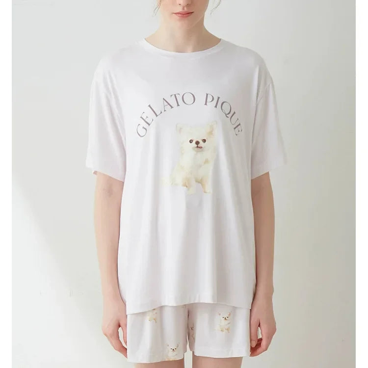 Pajama Pants Set Women's Clothing Short Sleeve Summer Comfortable Breathable Casual Stylish Simple Stylish Loose Cartoon