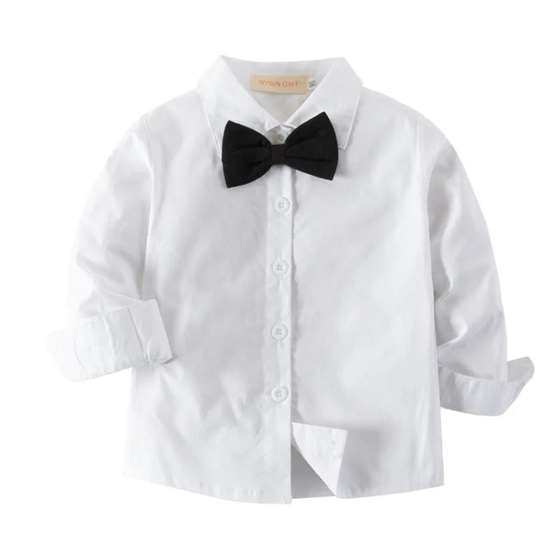 Baby Boys Clothes Suits Infant Gentleman Outfit 3pcs Sets Collared Dress Bow Tie Shirt+Coat+Pants For Toddlers Formal Party Clot
