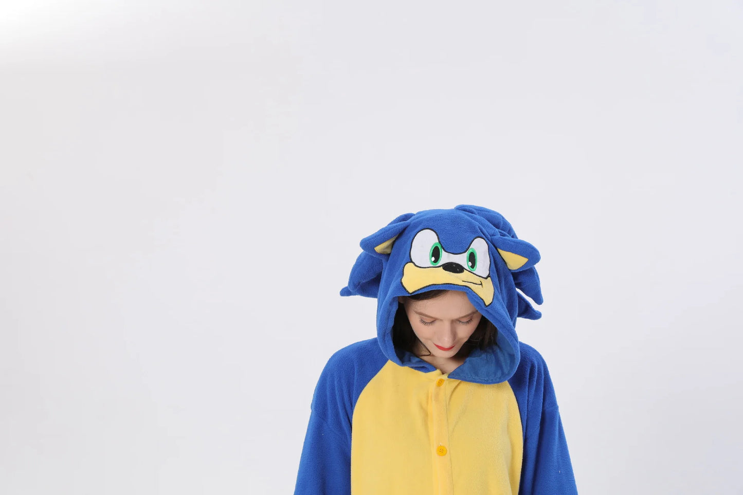 Sonic Anime Cartoon Plush Pajama Onesie Winter Flannel Adult Kids Sleepwear Warm Cosplay Bathrobe  Pijama Onesies