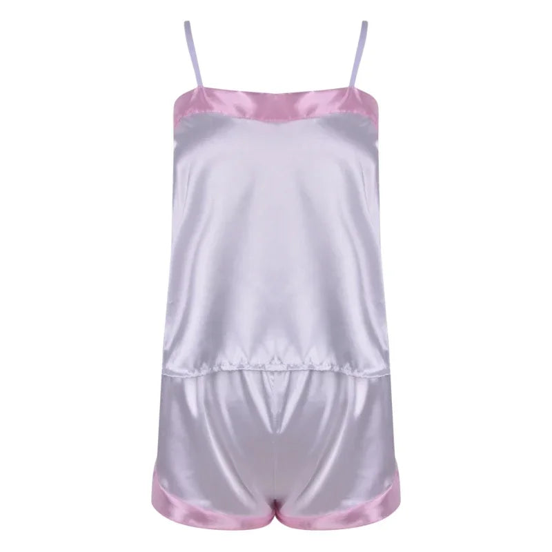 Lace Pijama Dot Print Women's Pajama Sets V-Neck Stretch Satin Sexy Lingerie Sleepwear Pajamas Home Wear Nightwear Clothing