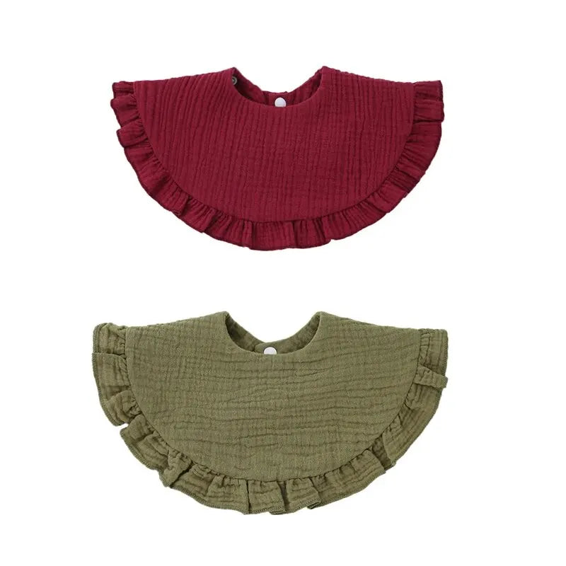 2pcs Baby Burp Cloths Lace Bibs Soft Cotton Adjustable Bib Newborn Stuff Toddler Burp Cloths Kids Feeding Saliva Towel