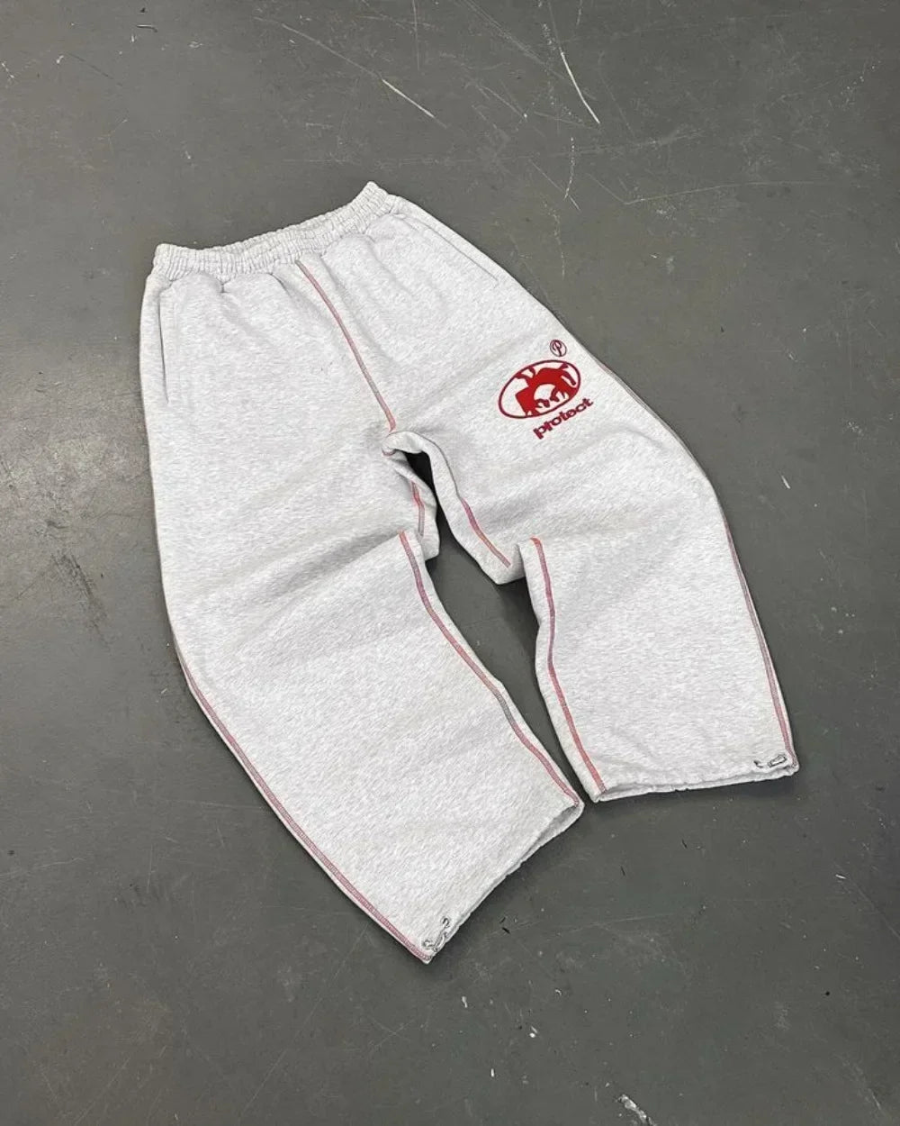 Y2K Retro Straight Pants Tracksuit Streetwear Pants Personalized Pant Leg Zipper Embroidery  Hip Hop Casual Joggers Men Pants