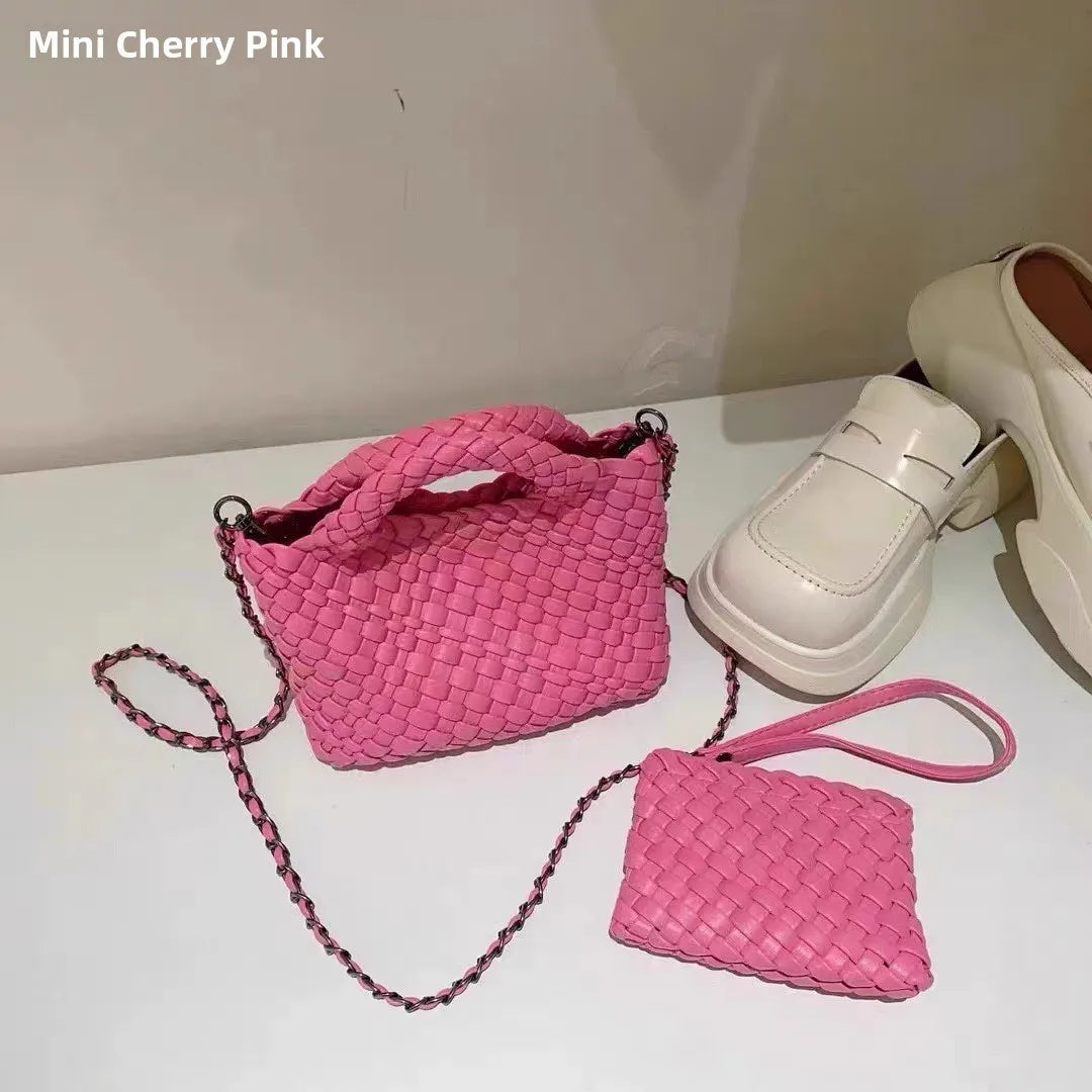 Hanrted Woven  Buet Bag Women's Crossbody Handbag Handheld Basket Bag Sli American Retro Sle Daily Use