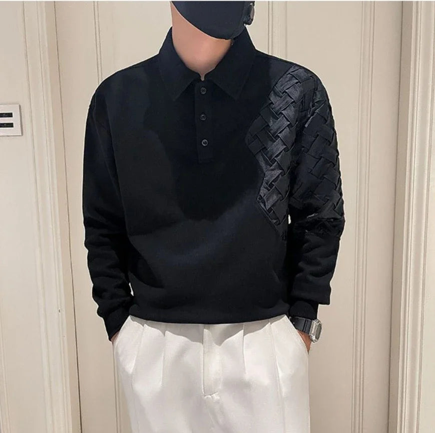 Polo T Shirt for Men 100℅ Cotton Pullovers Unicolor Man Sweatshirt Black Plain Sale Quotes Full Sleeve Designer Korean Autumn Xl