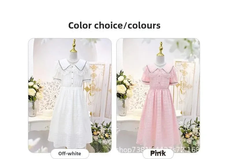 Girls' Dress 2025 Summer New Style Little Girls' Children's Princess Dress, Sweet and Elegant Summer Dress for Adults