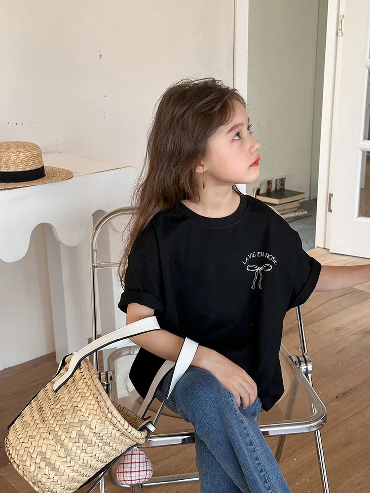 Kids Clothes Girl Children Short Sleeved Girl Clothes Summer T Shirt Tops Children Clothing  Boy Cloth Ropa De Niña Ropa De Niño
