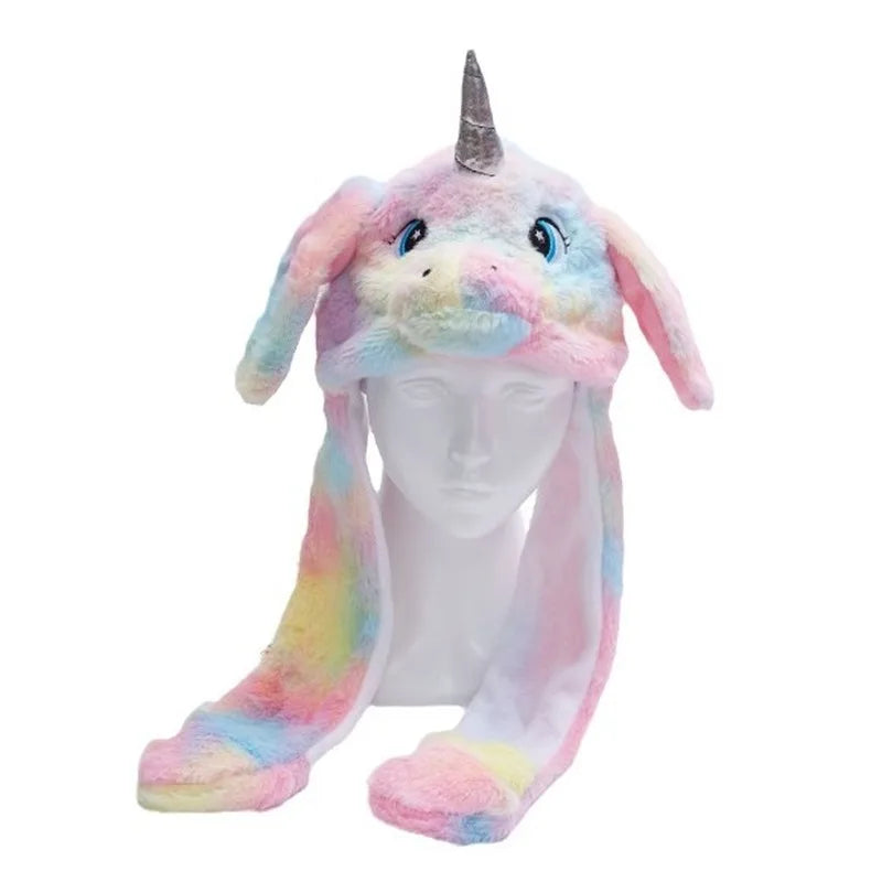 Hats For Autumn And Winter Warm Accessories Toys For Children Internet Celebrities Cute Rainbow Horses Small Rabbits Ears Hats
