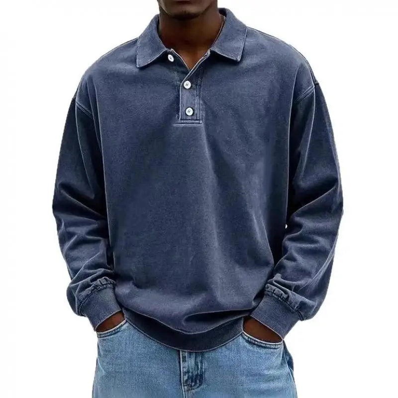2025 Men Long Sleeve Polo Shirts Mens Breathable Tees Casual Golf Polo Shirt Work T-Shirt Pullover Tops Man Bottoming Polo Shirt