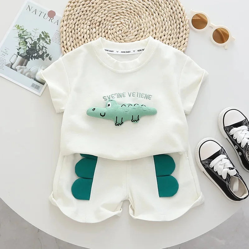 Baby Clothes Summer Children's Casual Sets Loose Cooler Cute Fashion Suit Infants Top + Shorts Two Piece Set