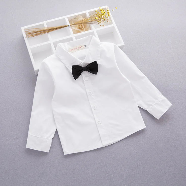Baby Boys Clothes Suits Infant Gentleman Outfit 3pcs Sets Collared Dress Bow Tie Shirt+Coat+Pants For Toddlers Formal Party Clot