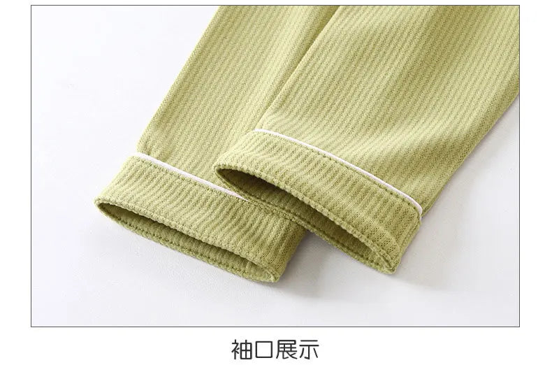 2024 Autumn Winter Children Pajama Sets Solid Color Sleepwear for Kids 1-16years Teen Pijamas Boys Girls Loungewear Baby Clothes
