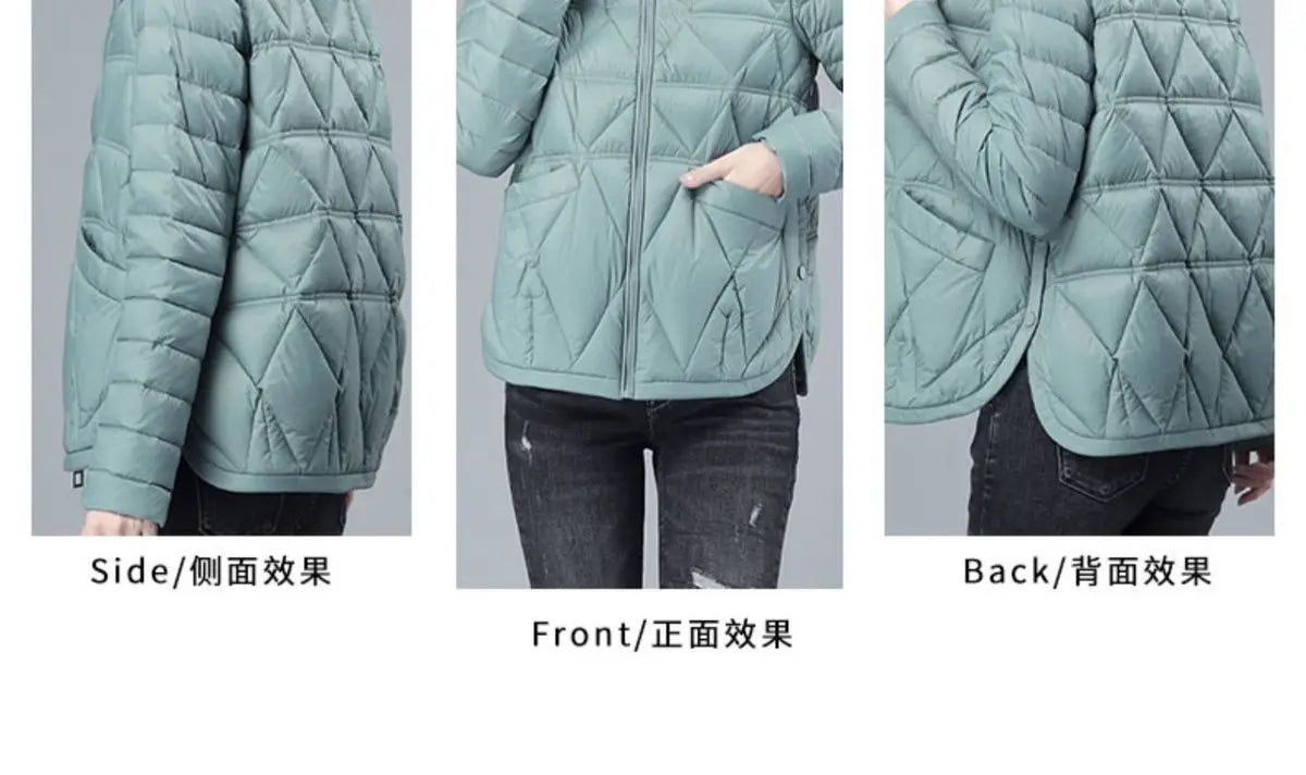 Women's Loose Casual Winter Padded Coat, Lightweight, Short Down, Cotton Jacket, Female, New Fashion, Large Size, Autumn, 2024