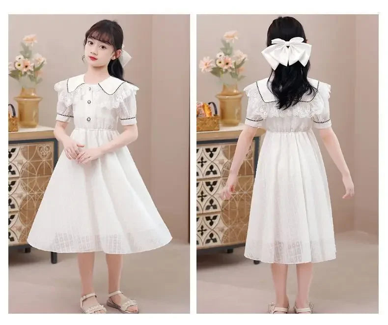 Girls' Dress 2025 Summer New Style Little Girls' Children's Princess Dress, Sweet and Elegant Summer Dress for Adults