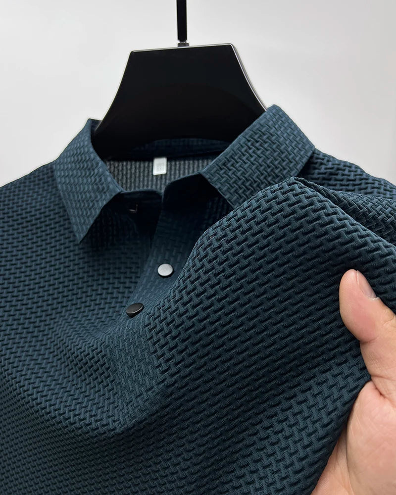 Summer Short Sleeve Polo Shirts Men Turn-Down Collar Anti-Wrinkle Solid Polos Tops Breathable Male Business Casual Tees Tshirts