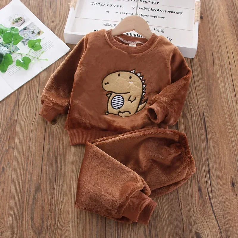 Children's Pajama Sets Bear Tops + Pants 2Pcs Kids Pajamas Winter Girl Clothing Sets 2 To 6Years Children Clothes Boys Sleepwear