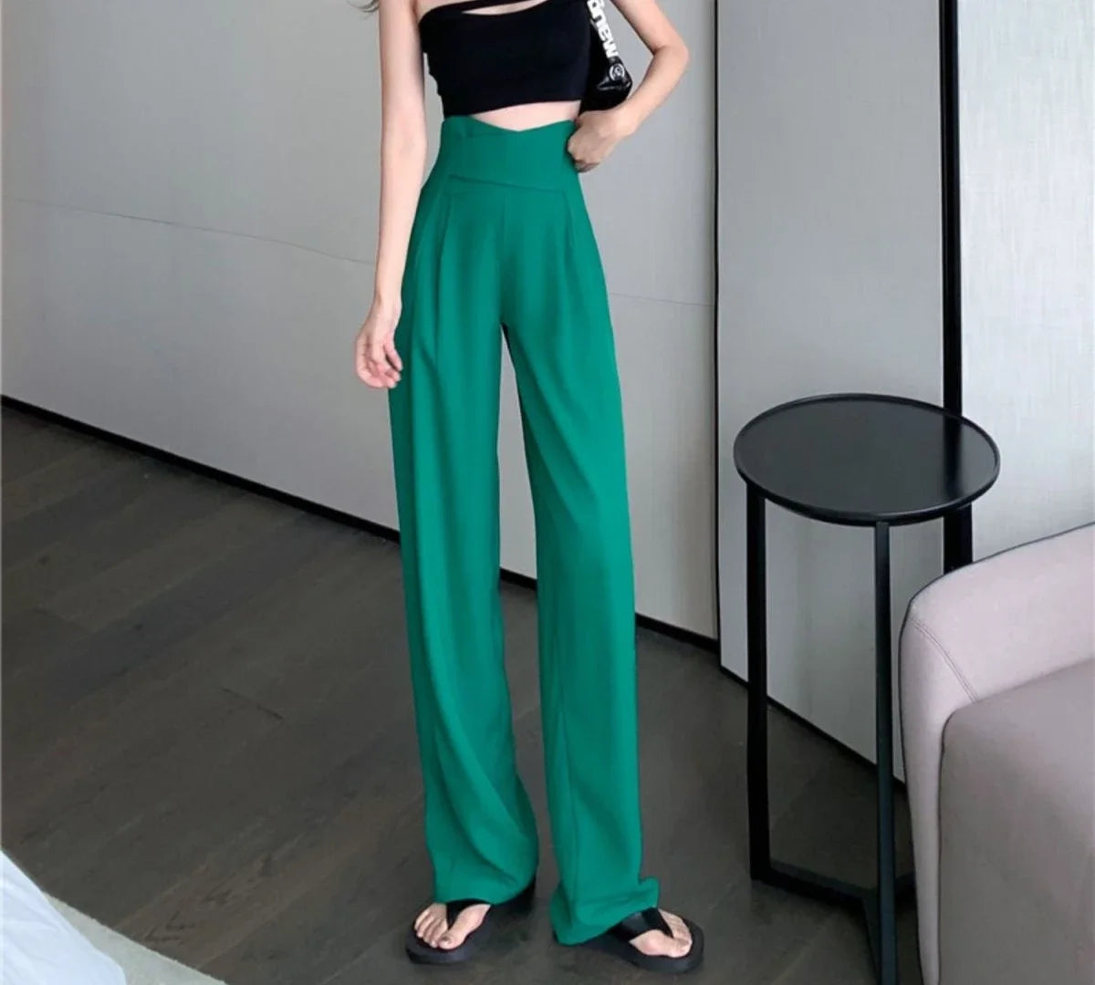 Female Pants Work Flare High Waist Clothes Tailoring Office Trousers for Women Black Aesthetic Harajuku Comfortable Stretch G