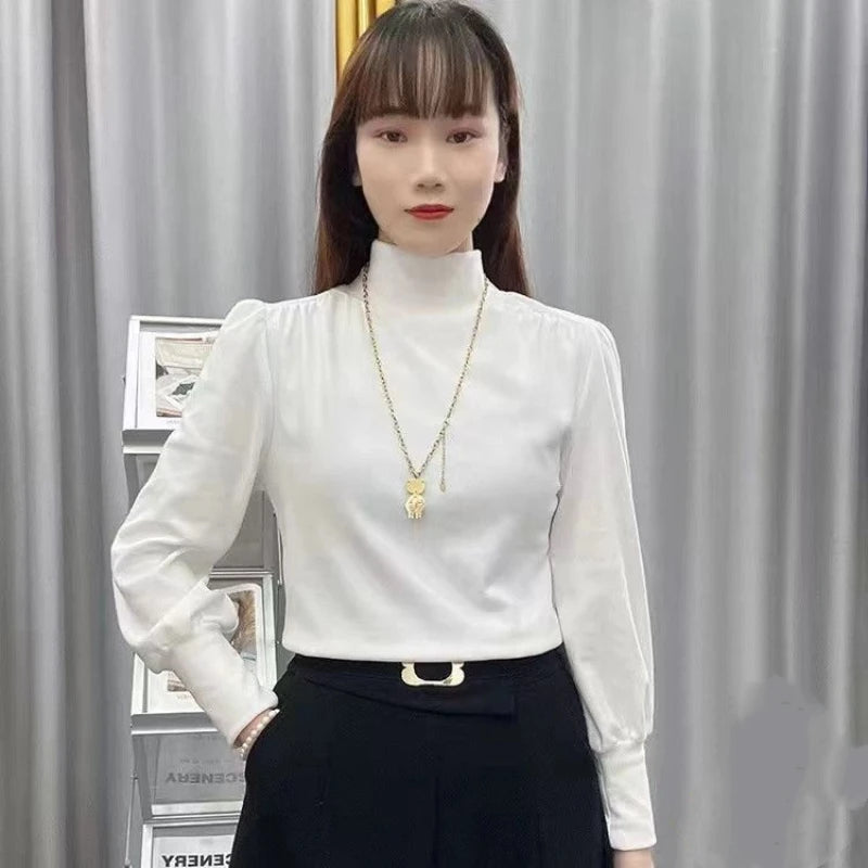 Women Clothing Simplicity All-match Casual Bottoming Shirt Spring Autumn New Long Sleeve Loose Fashion T Shirts Office Harajuku