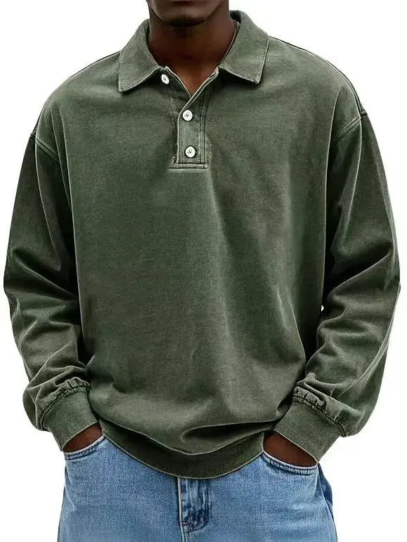 2025 Men Long Sleeve Polo Shirts Mens Breathable Tees Casual Golf Polo Shirt Work T-Shirt Pullover Tops Man Bottoming Polo Shirt