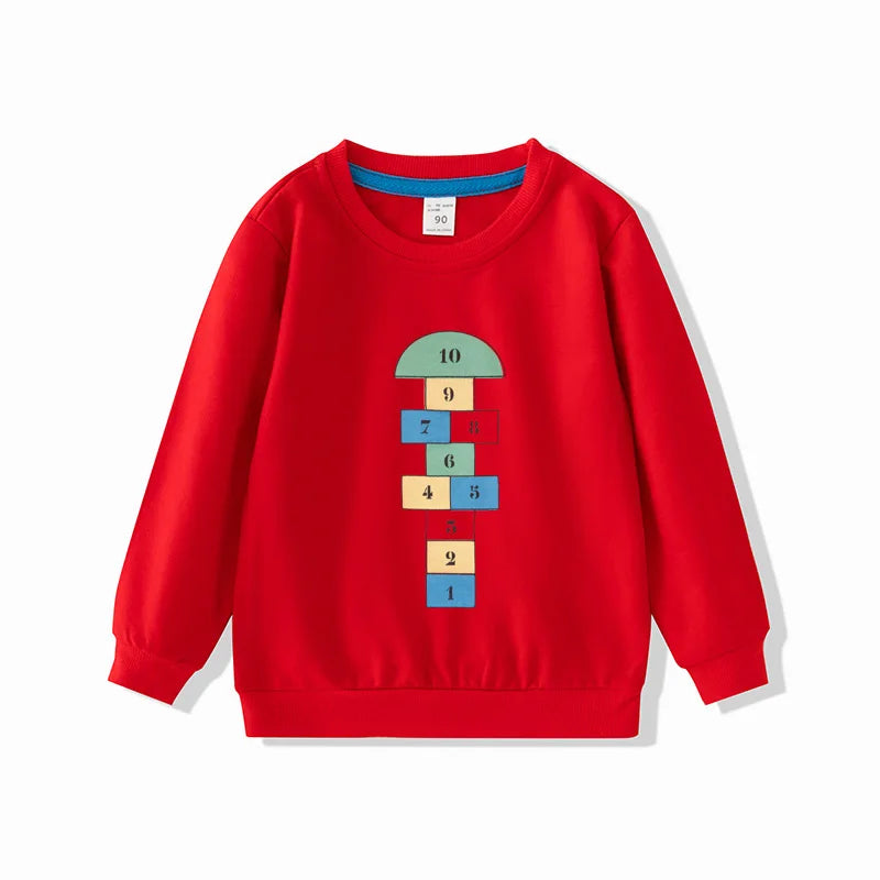 2025 Autumn Boys Girls Sweatshirts Long Sleeve Tops for Kids Children T-shirts Terry Toddler Pullover Baby Outfits Tees Clothing