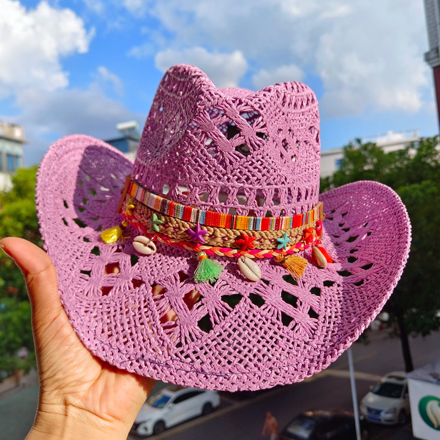hats straw cowgirl western hat  mexican hat  retro curling hat western cowboy hat outdoor riding hat travel sports hat
