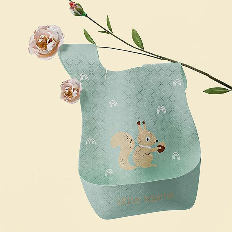 Kids Disposable Baby Bibs Baby Stuff Cartoon Printed Boys Girls Bib Adjustable Toddler Newborn Feeding Bib Burp Cloths Scarf
