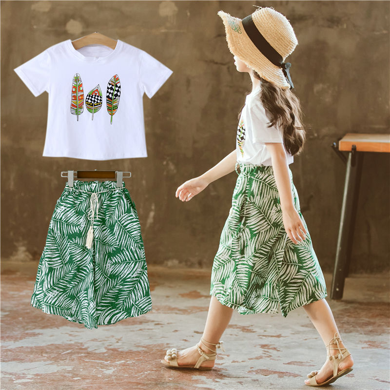 Summer 2025 Baby Girls Clothes Sets Outfits Kids Clothes Short Sleeve+Pants Children Clothing Set 6 10 11 12Y Kids Clothes Girls