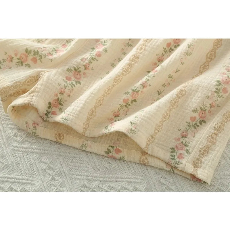 100% Cotton Women's Pajama Set Woman 2 Pieces Spaghetti Strap Sleepwear Women Floral Print Pajama  Strap