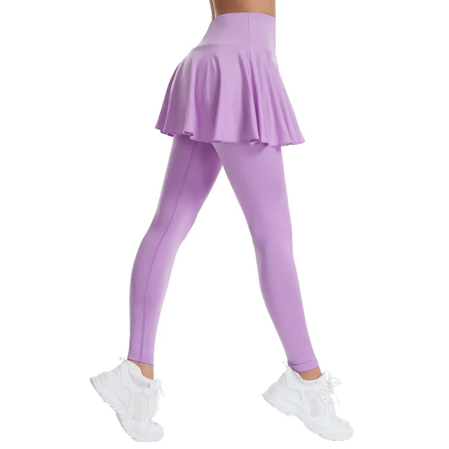 Pants Skirt Combined in One Sweatpants Women's Pocket High Waist Belly Stretch Tight Nine-point Leggings Yoga Pants